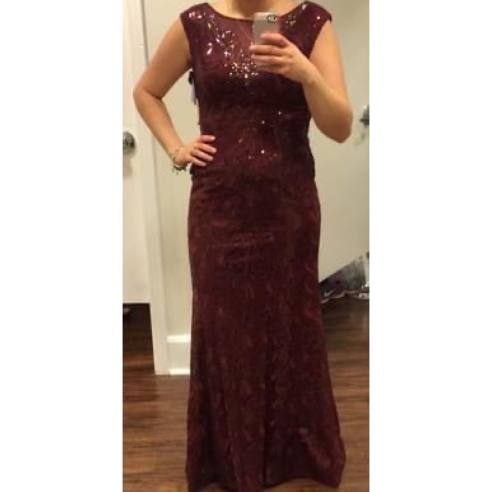 Camille la Vie Burgundy Sequin Dress NWT